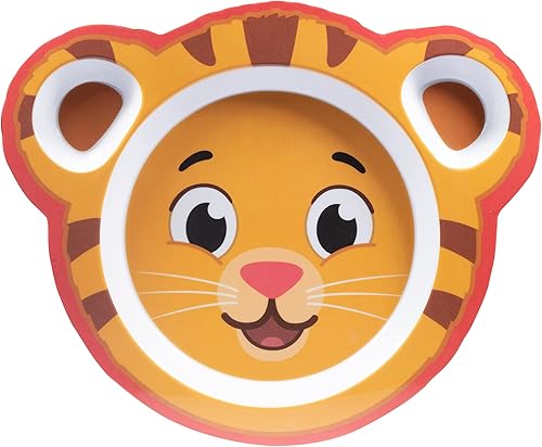 Miniatura 2 de 2 platos de alimentación Daniel Tiger para la hora de la comida, bonitos platos con lados profundos para niños, secciones divididas para hábitos