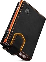 LORZOR® Men's Card Case with Magnetic Closure, Slim Wallet with Coin Compartment, Men's RFID Protection, Men's Wallet for 10 Cards, Smart Wallet, Wallet, orange, Modern
