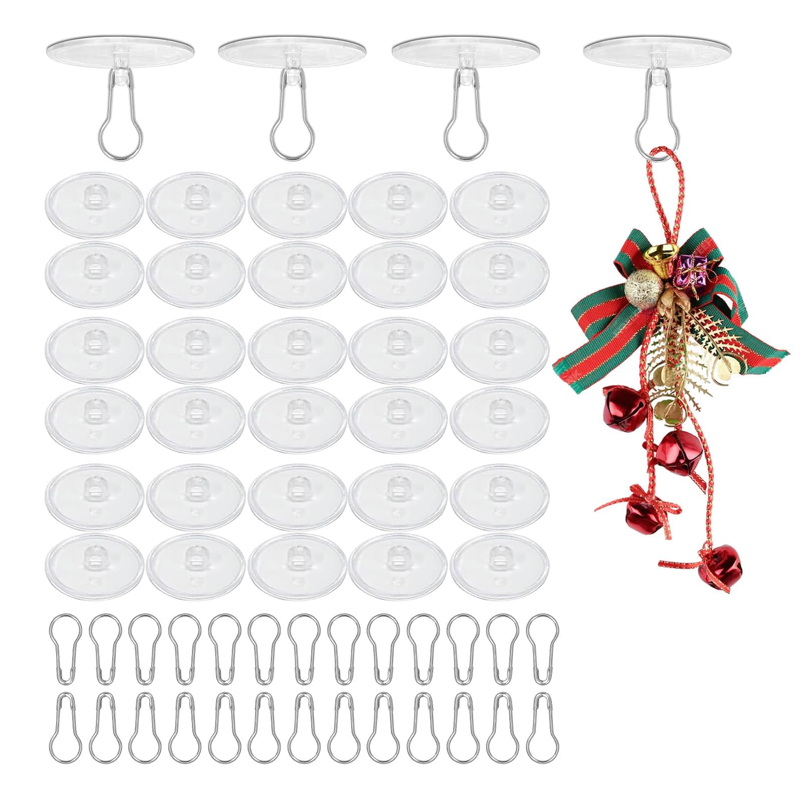 LANGNIDORIS 30 PCS 30MM Deckenhaken Selbstklebend mit 30 PCS Eisenklammern
