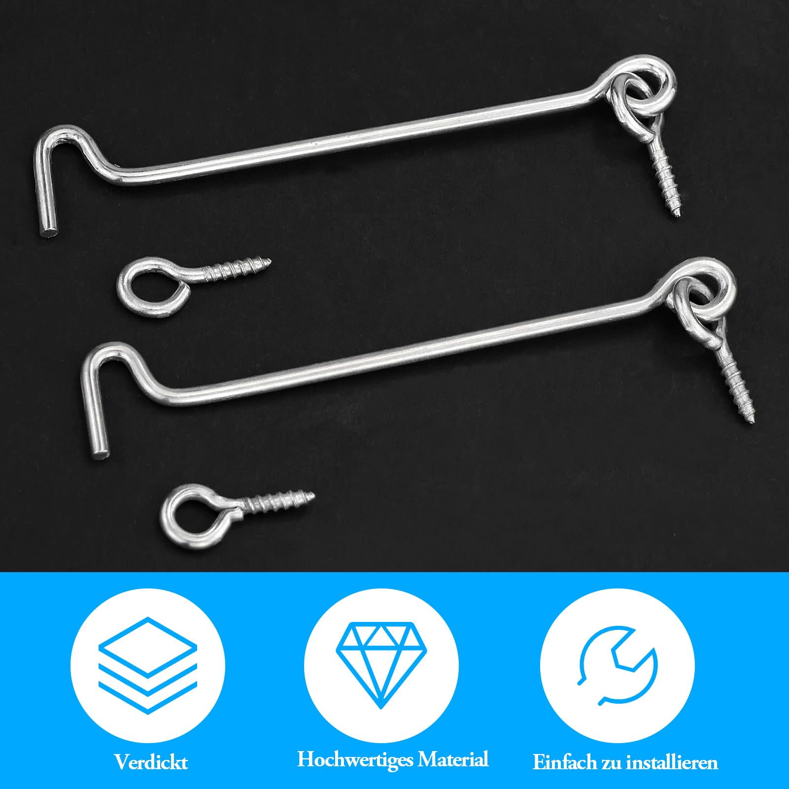 HAGEFOL® Ganci per pannelli acustici, 3 pezzi, con funzione di fissaggio senza foratura, ganci appendiabiti per pannelli da parete in legno