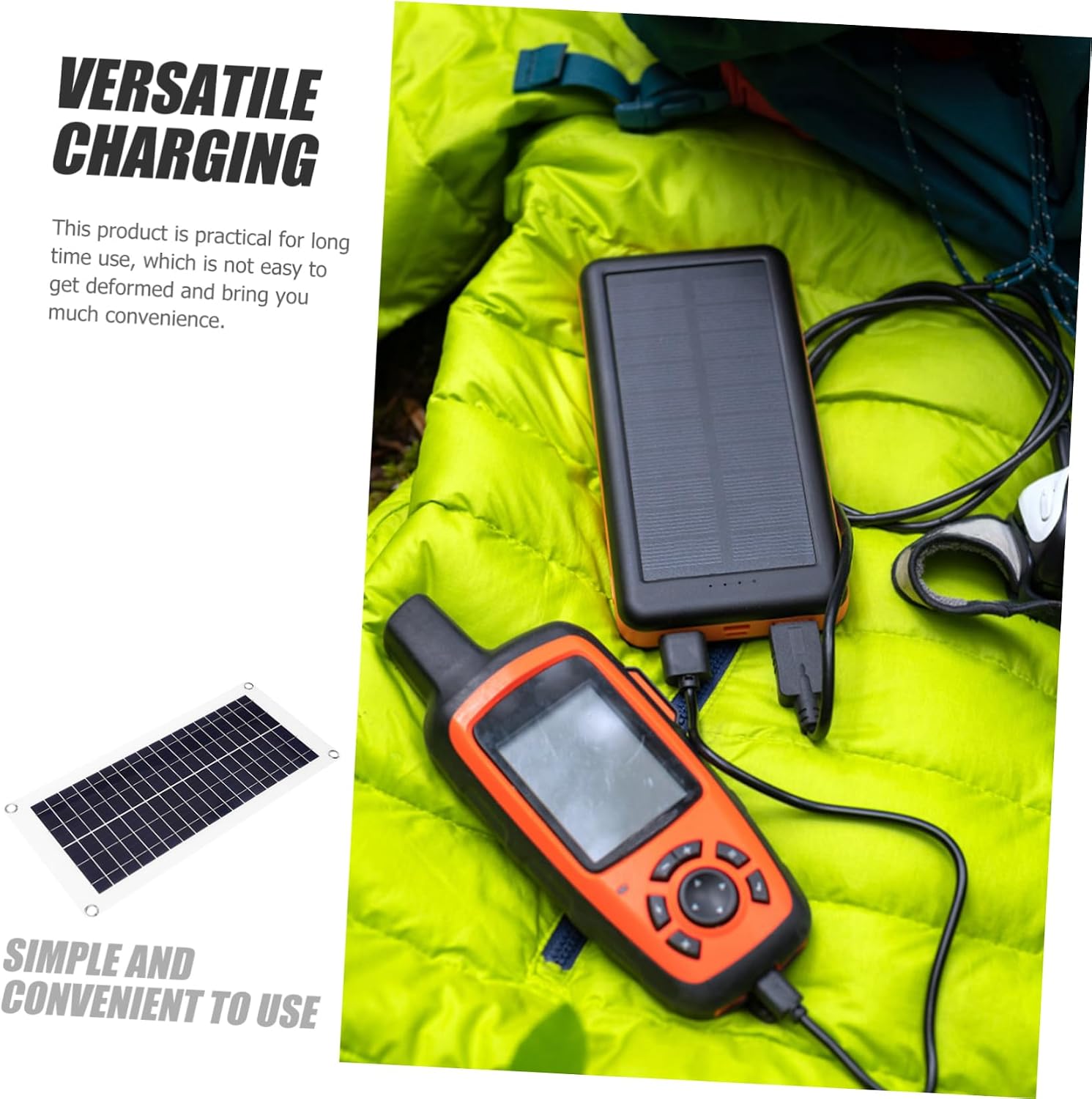 TOYANDONA Portable Solar Panel Charger Lightweight Outdoor Power Bank for Phones Cars Devices High Efficiency Charging Durable Design for Camping Travel