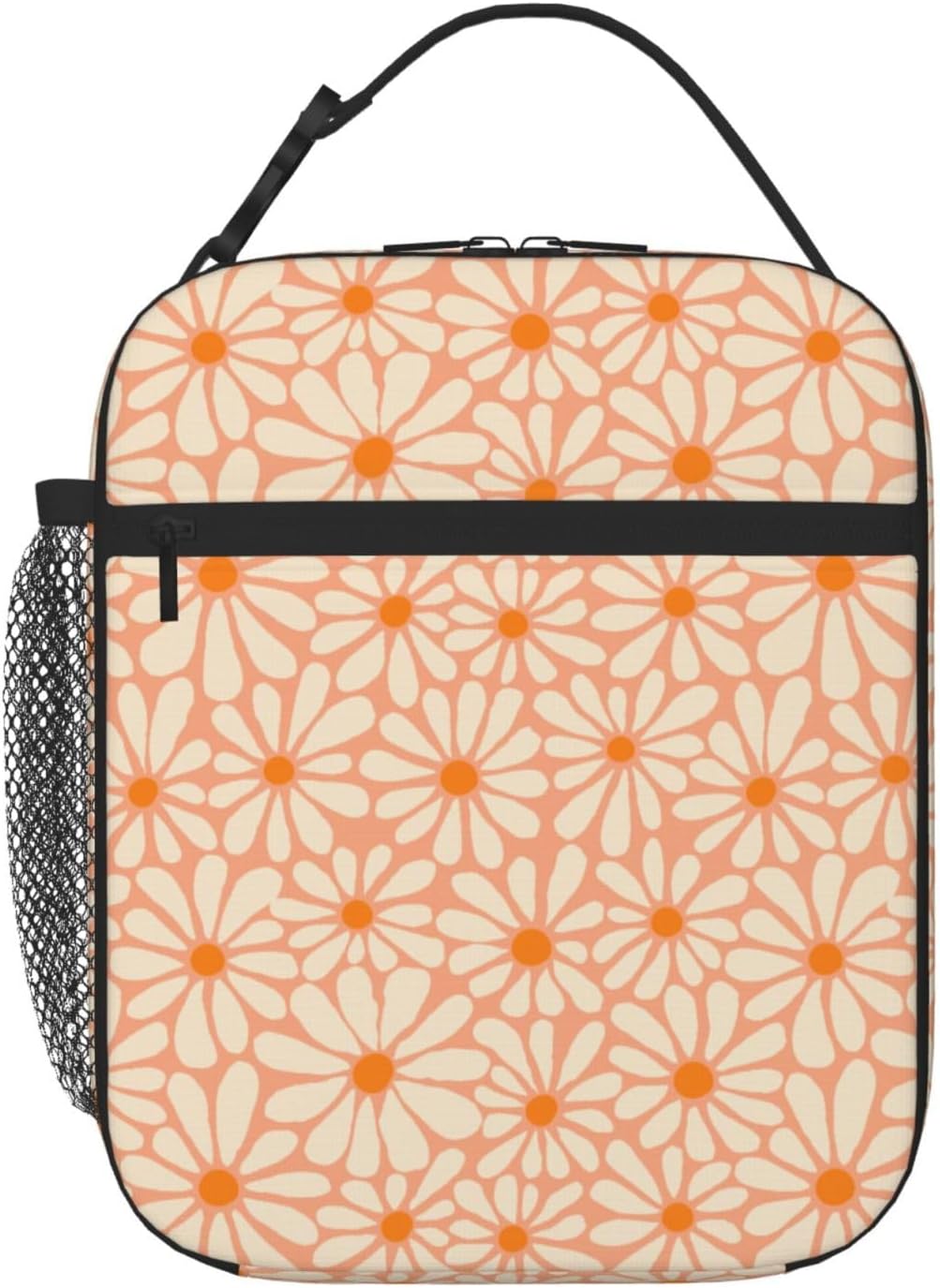 Orange Flower Insulated Lunch Bag Kids