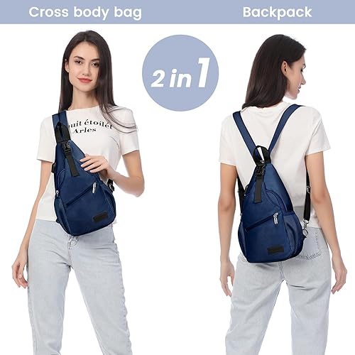 Miniatura 9 de LOVEVOOK Bolso bandolera para mujer, casual, de nailon, bandolera, mochila de viaje, bolsa de hombro, senderismo, mochila