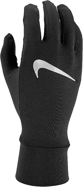 NIKE NWG8M carta Football Womens Fleece RG Gloves Black Size Medium-Large, Silver, M/L (Pack of 1)