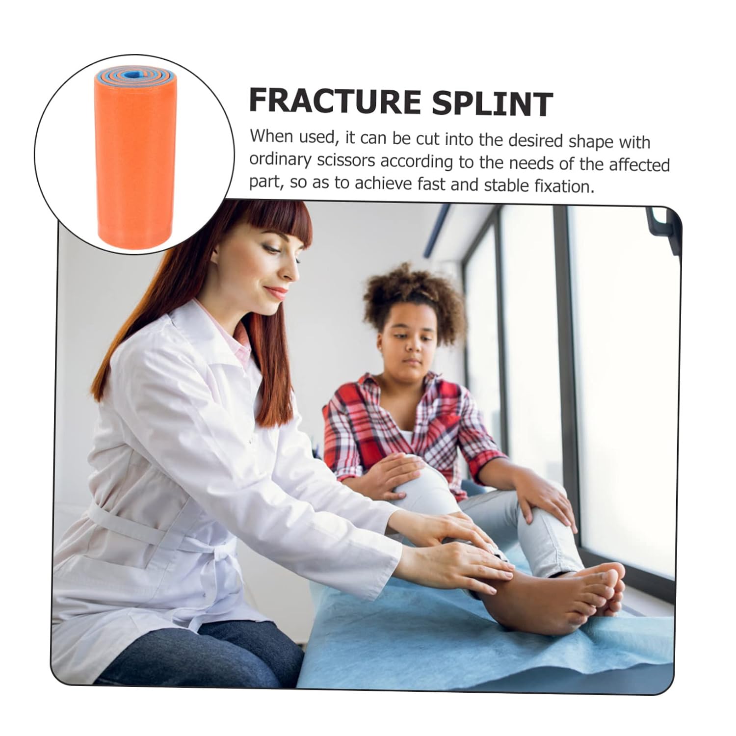 2Pcs Emergency First Aid Set Adjustable Fixing 11x46cm Lightweight Plastic Support Braces for Bone Fracture Treatment for Home and Travel