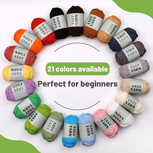 Miniatura 10 de Hilo para ganchillo, hilo de ganchillo, hilo fácil, hilo para principiantes para ganchillo con puntadas fáciles de ver, marcador de puntada y aguja