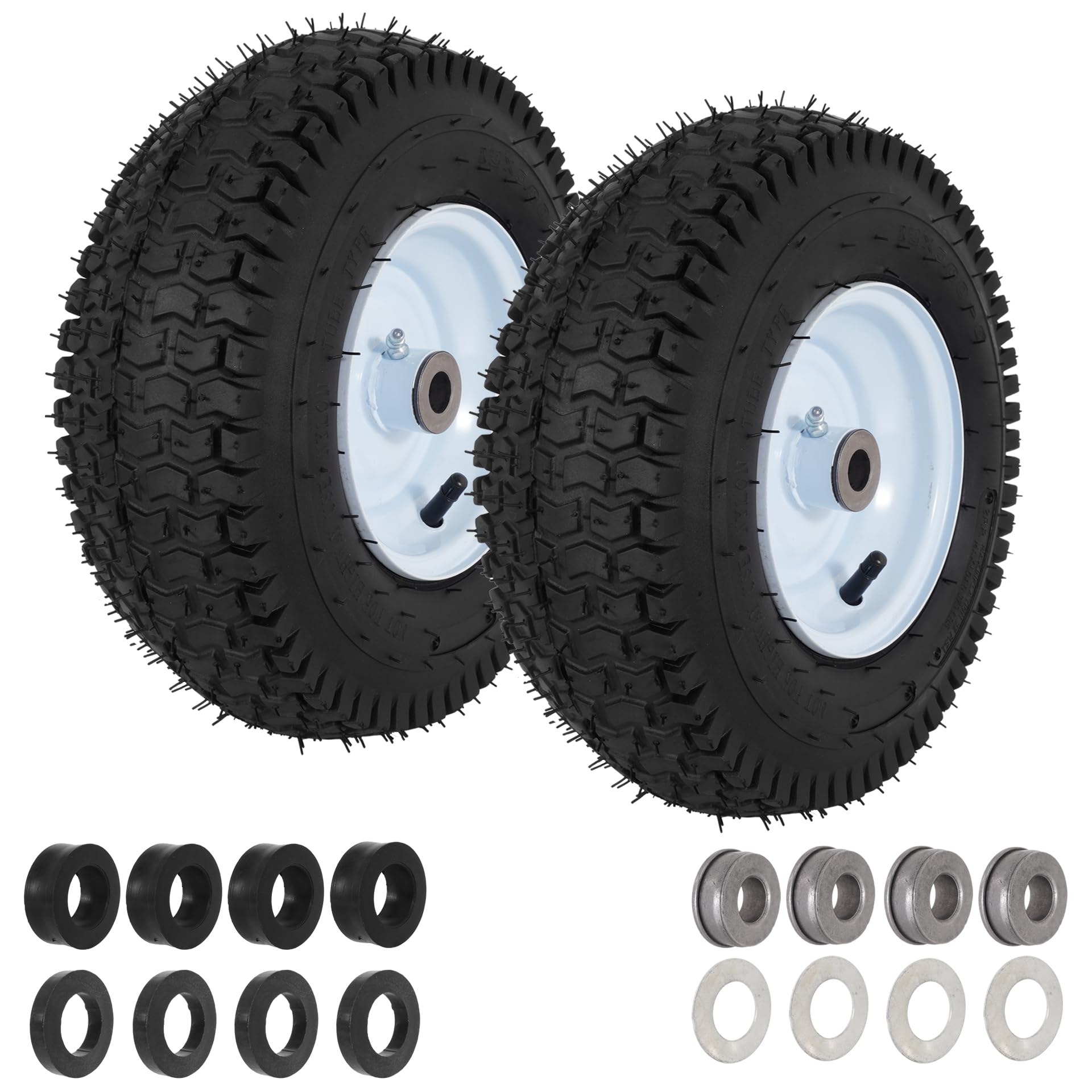 2 neumáticos y ruedas neumáticas para cortacésped de 13 x 5.00-6, 13 x 5.00-6 neumáticos de cortacésped delanteros con bujes de 3/4 pulgadas 5/8 pulgadas, buje centrado de 3 a 4.5 pulgadas