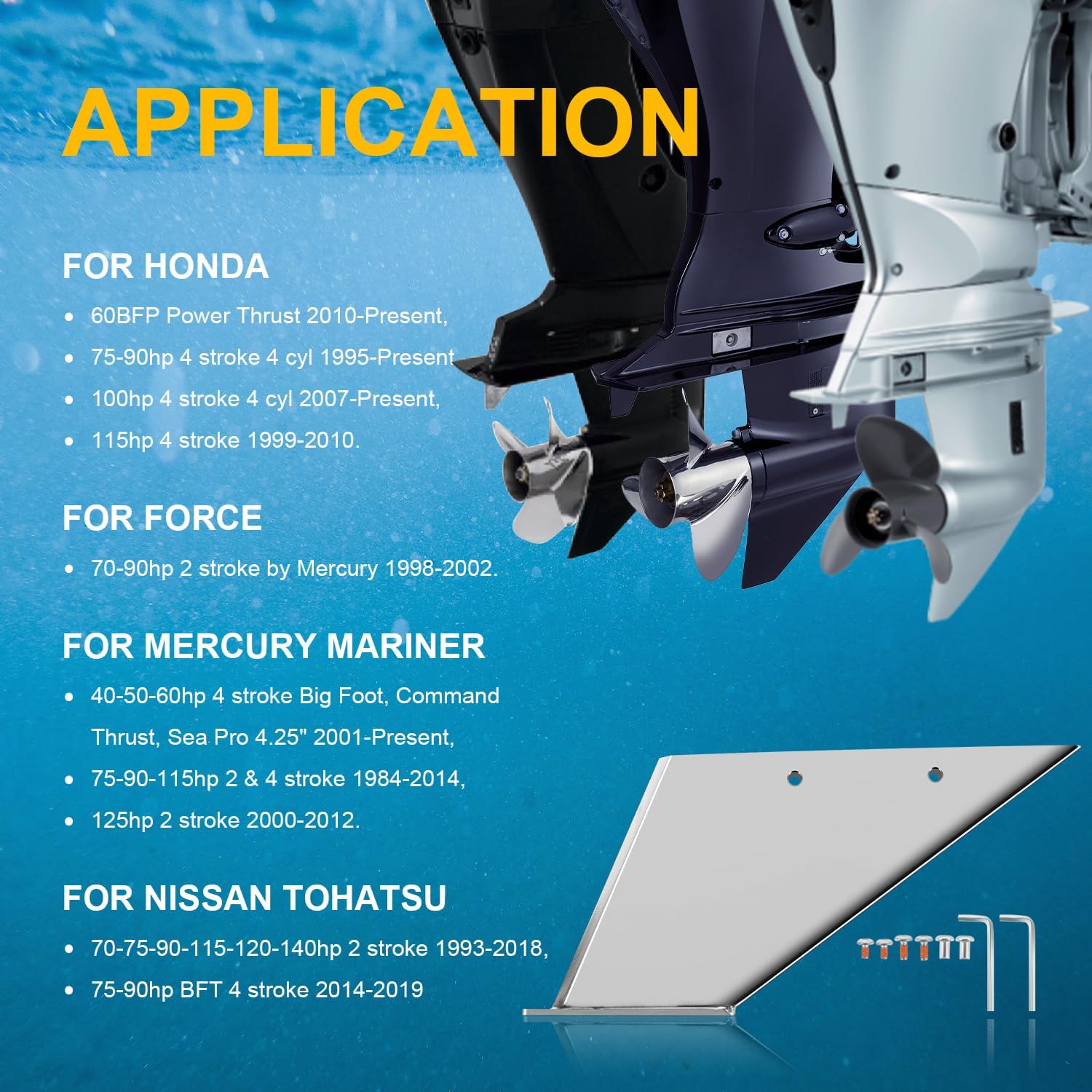 Skeg Guard Skeg Protector 27071 Fit for Mercury, Force, Honda, Nissan/Tohatsu