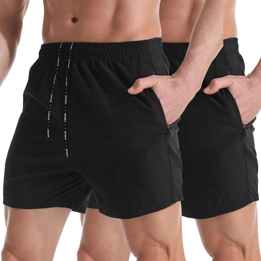 VPOS 2 Pack Gym Shorts for Men 5 Inch - Lightweight Mens Athletic