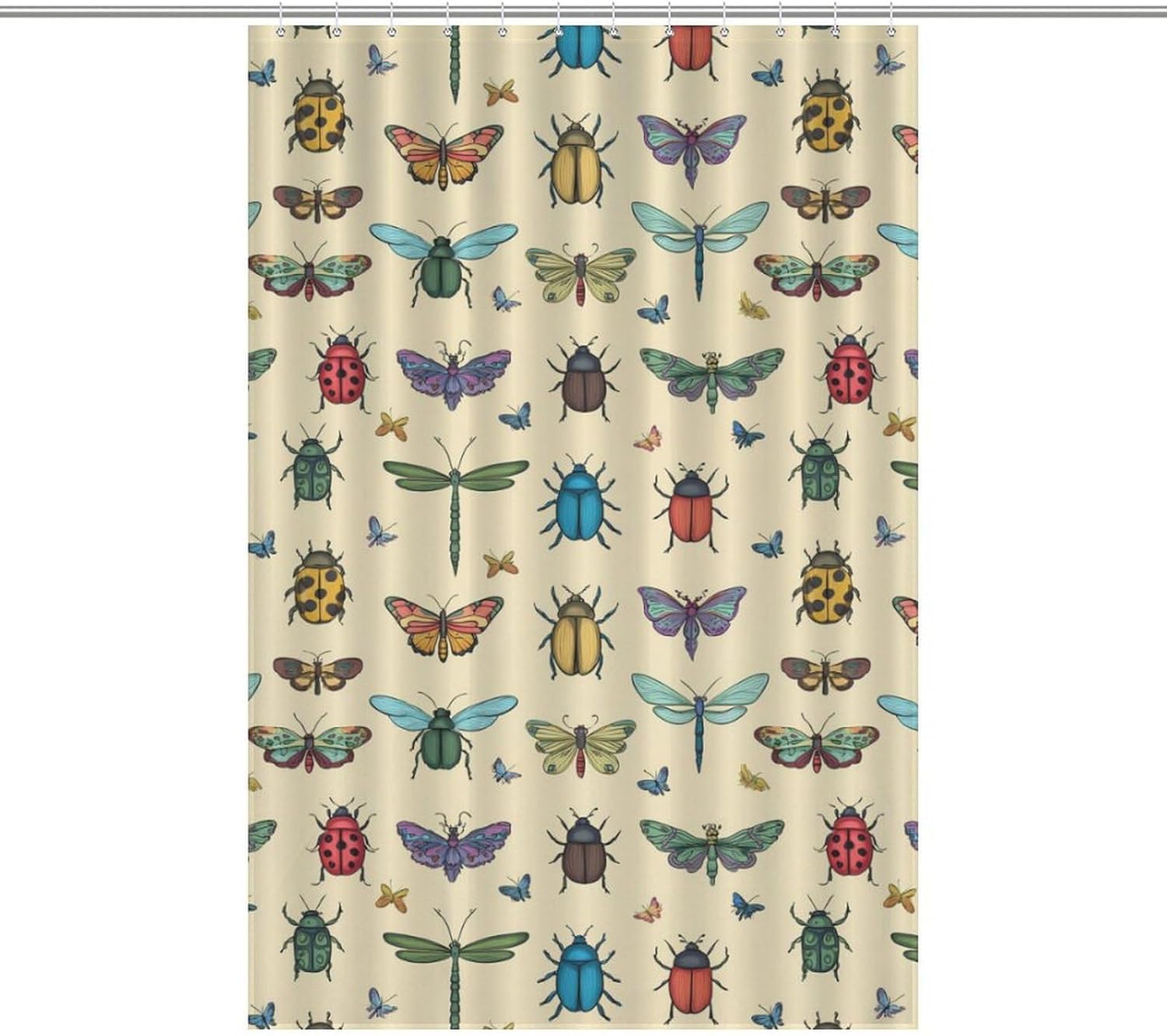 Funny Insects Print Shower Curtain 46.85x70.87Inch（119x180cm） Polyester Bath Curtain Shower Curtains Printed Decorative