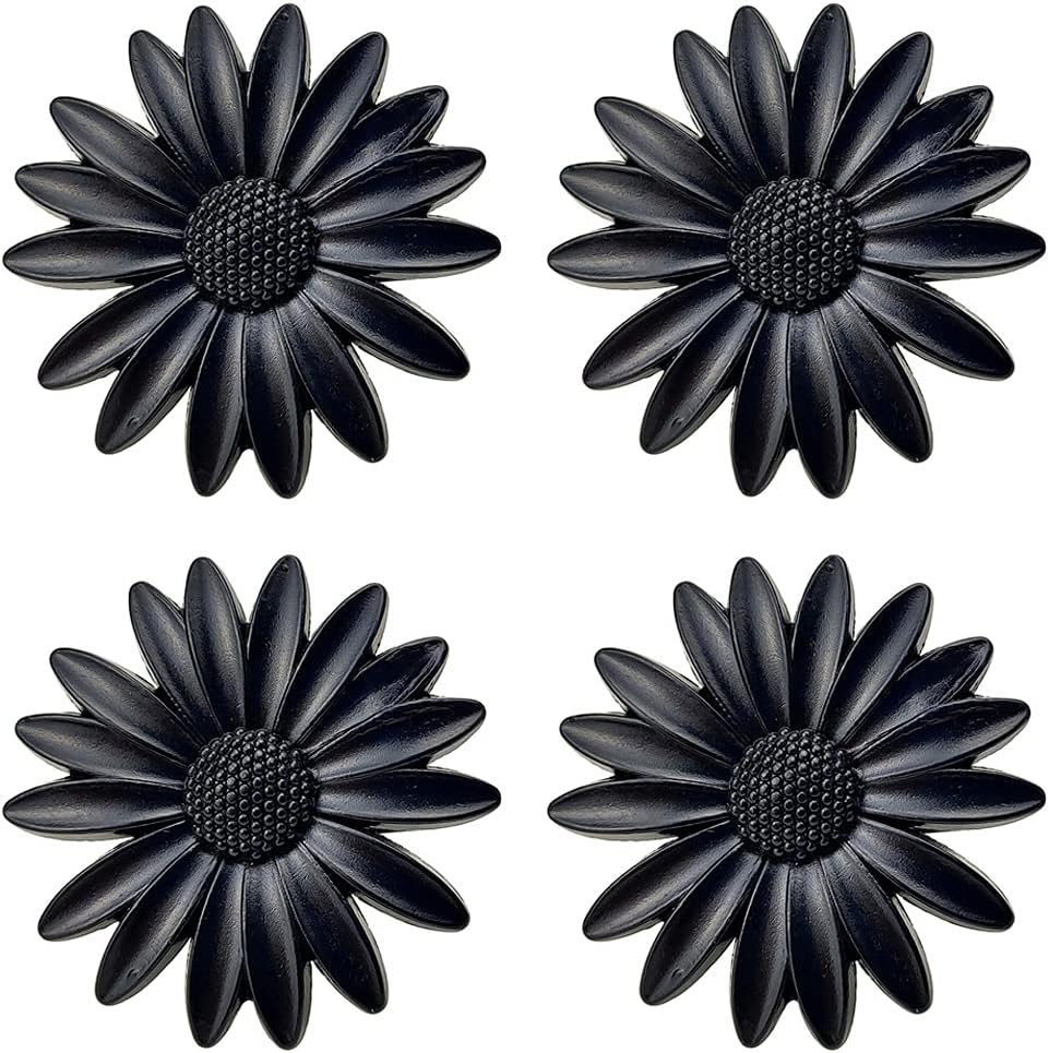 Mizhang Chrysanthemum Knobs 4 Pcs Beautiful Flower Pull Zinc Alloy