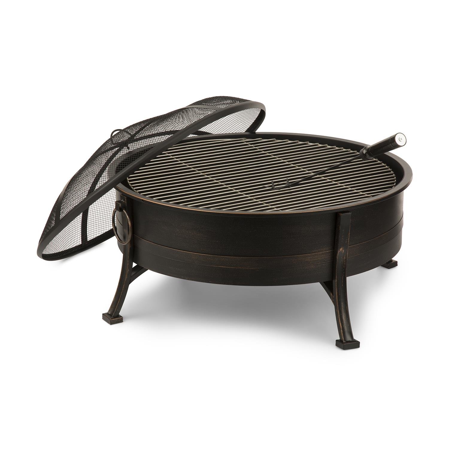 Blumfeldt Braciere da Giardino Grill 2-in-1 Diametro 80 cm Acciaio Inox Nero