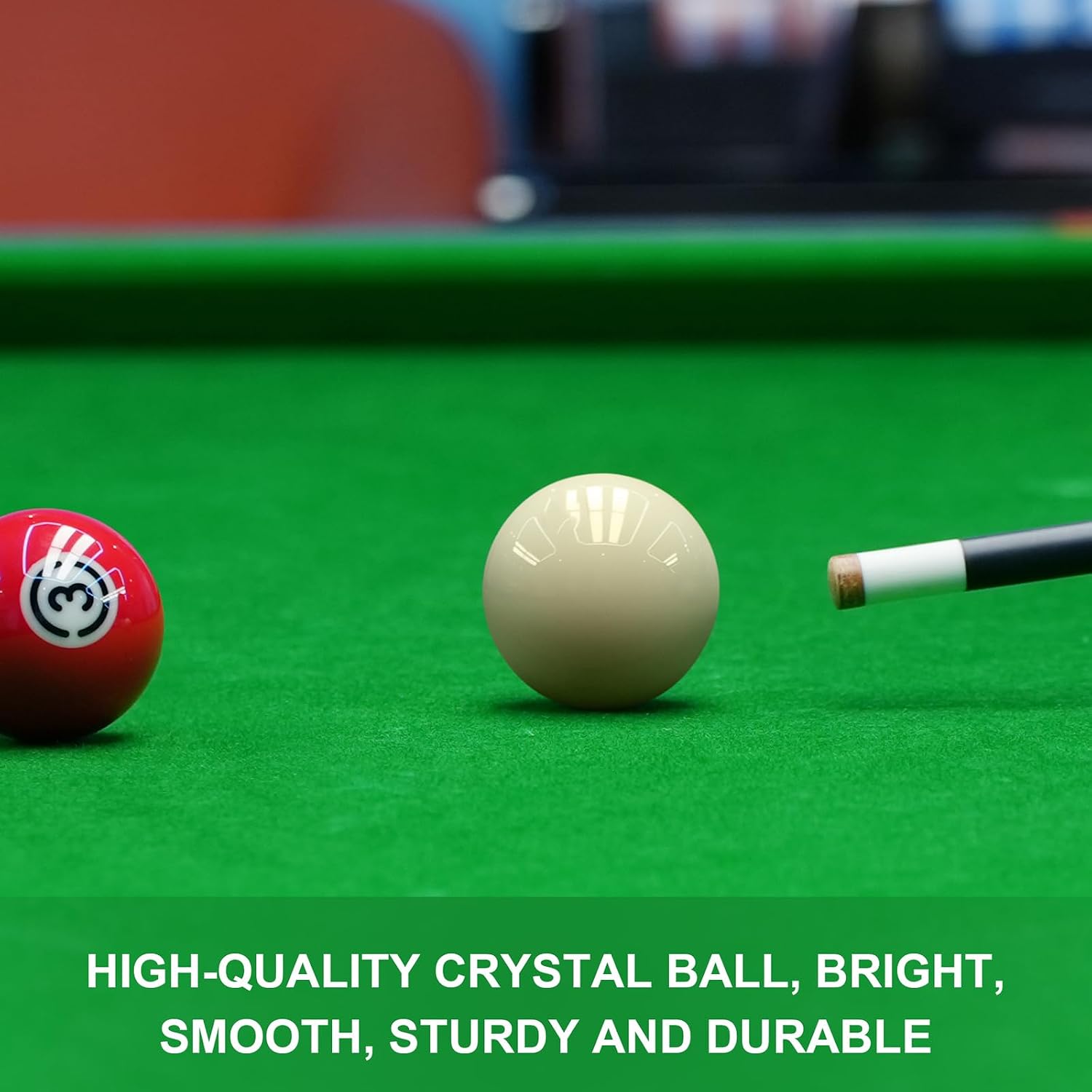 HMQQ 2-1/4 Inch White Pool Cue Ball, 6 oz Regulation Billiard Ball, Single | Glossy resin cue ball with balanced roll for replacing a lost, worn or yellowed ball on home, bar, club and practice tables.