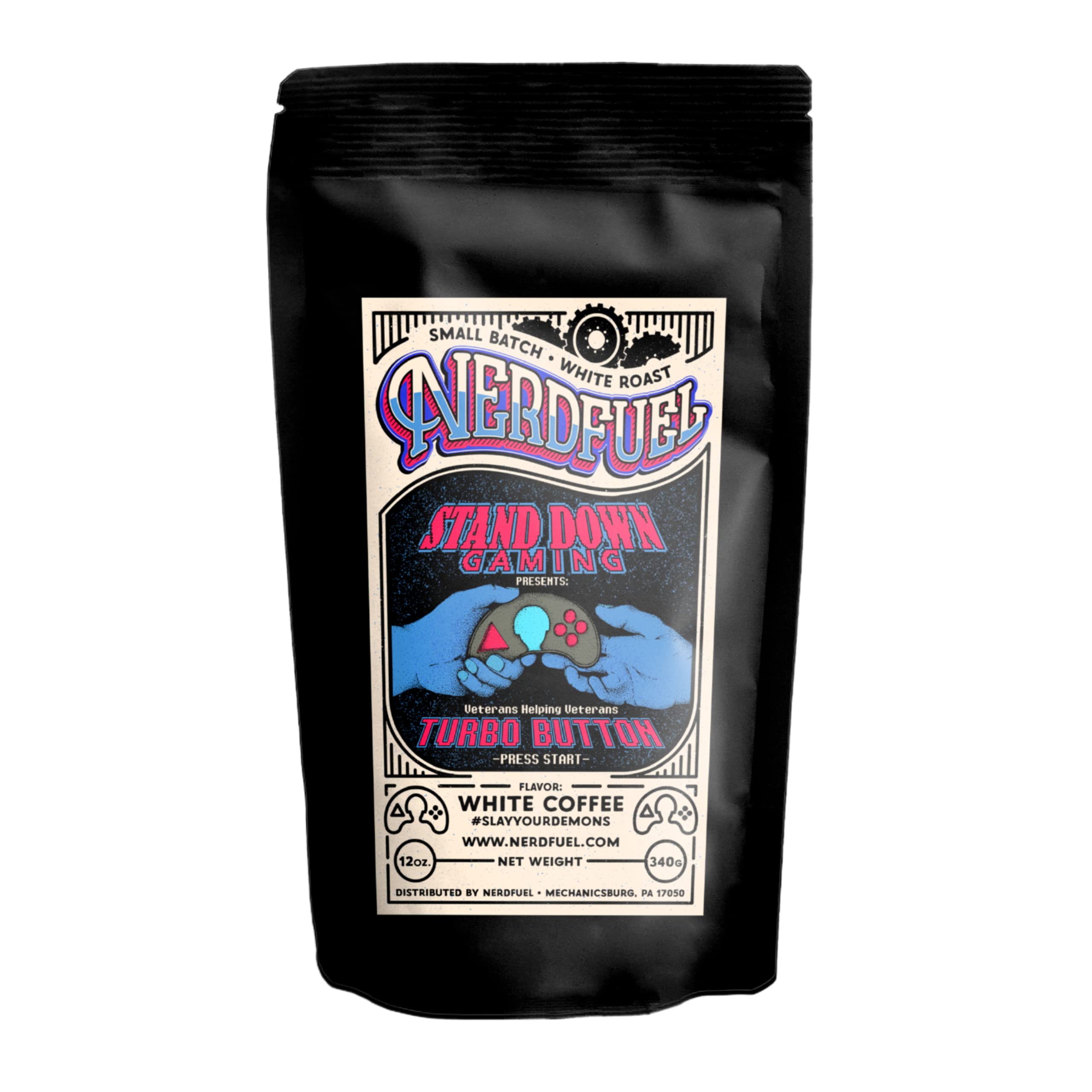 Amazon.com : NerdFuel Coffee - White Coffee - 12oz Ground - Turbo Button -  Whole Coffee Beans & Ground Coffee - Low Acid Flavored Coffee : Grocery &  Gourmet Food