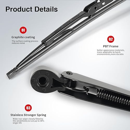 Vista 4 de Repuesto para Jeep Grand Cherokee 1998-2004, juego de limpiaparabrisas trasero, estilo OEM de OTUAYAUTO Factory 5102882AA