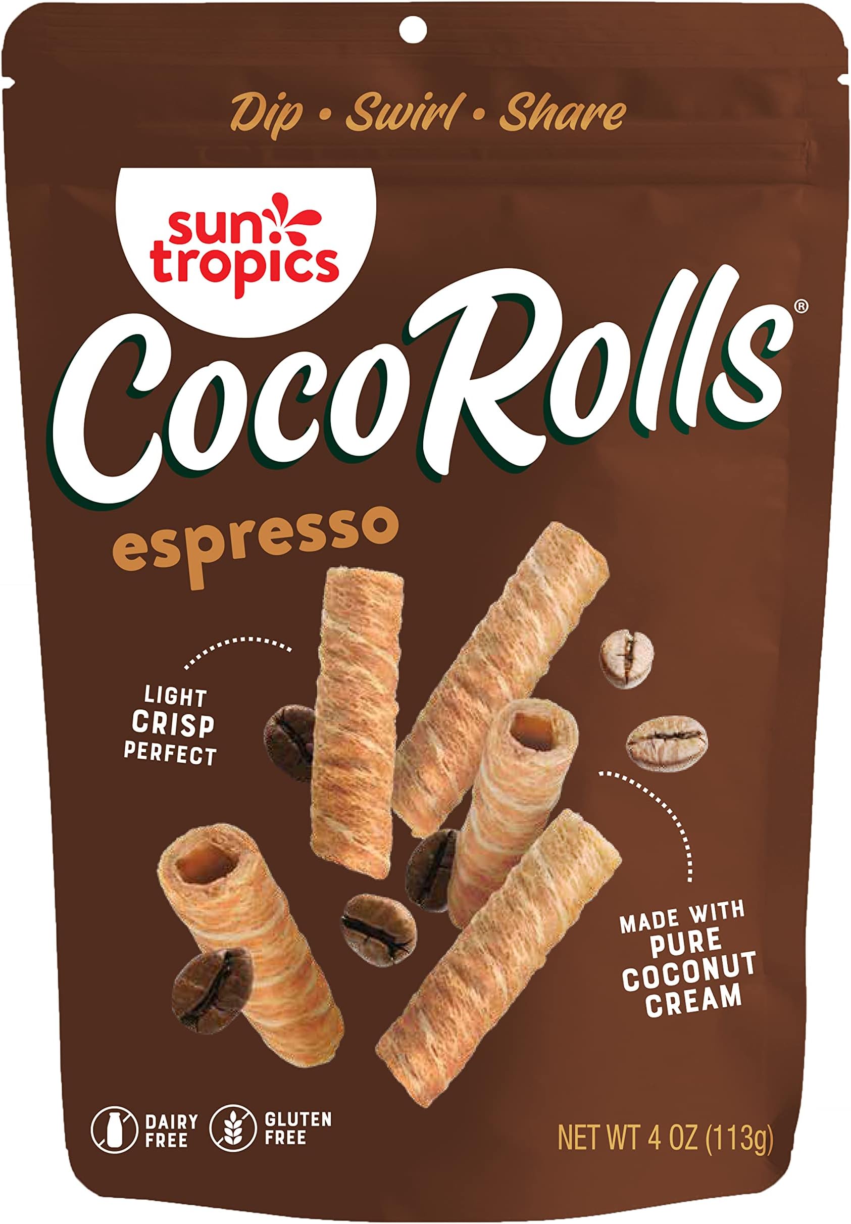 Sun Tropics - Gluten Free Coco Rolls Espresso 4 Oz.