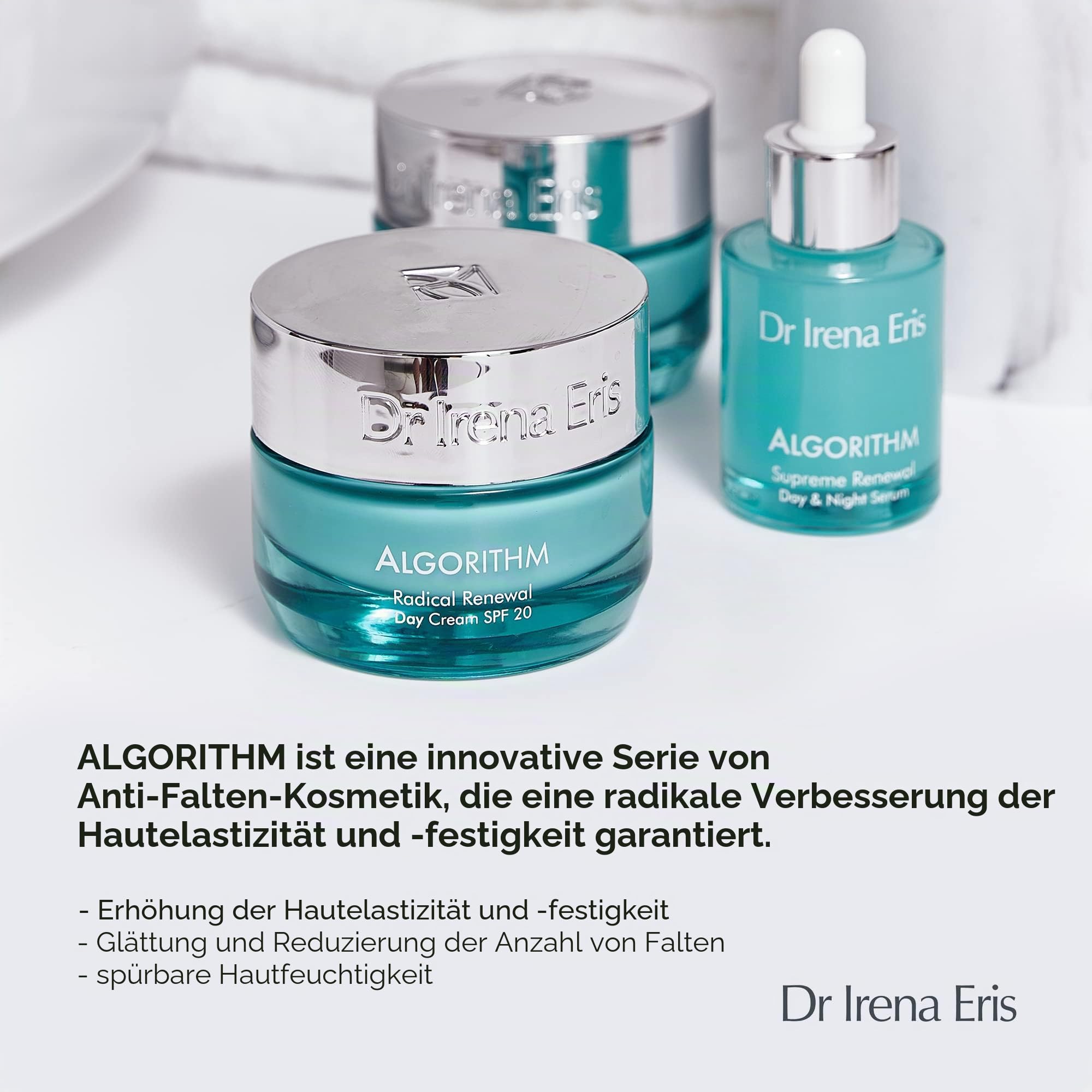 Dr Irena Eris - Algorithm Radical Renewal Tagescreme mit LSF 20, Gesicht Creme für Verbesserte Elastizität und Festigkeit, Anti Falten Creme Basis von Rotalgen und Meeresmineralien - 50 ml