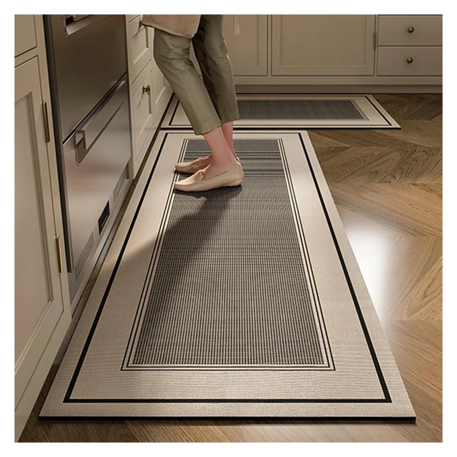 Küchenteppich Carpet for Kitchen Floor Mats Absorbent Non-Slip Soft Diatom Mud Bathroom Mat Laundry Water-Absorbent Long Rug(Color02,1pc 120x160cm)