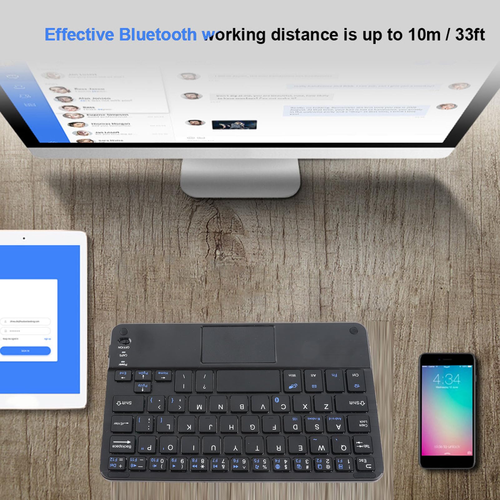 Amazon | タッチパッド付きワイヤレス超薄型ミニタブレットBluetooth