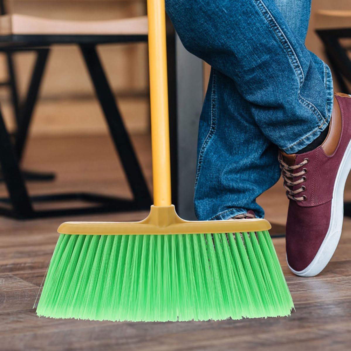 Plastic Broom Head Replacement 2pcs Green Dense Bristles Sweeping