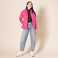 Vista 50 de Yaxa Essentials - Chaqueta acolchada, ligera, de manga larga, resistente al agua y plegable, para mujer (disponible en tallas extragrandes)