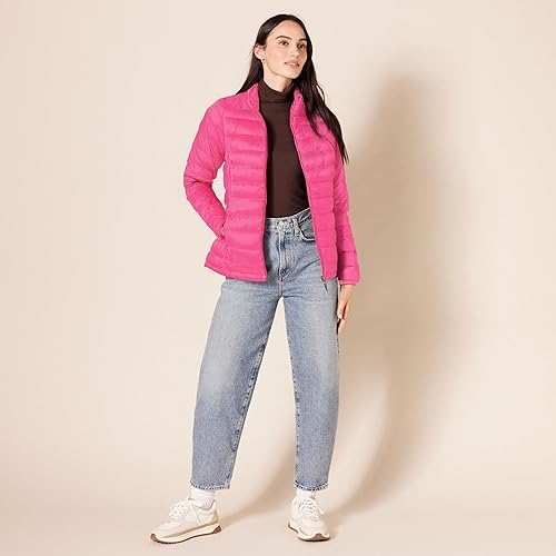 Miniatura 57 de Yaxa Essentials - Chaqueta acolchada, ligera, de manga larga, resistente al agua y plegable, para mujer (disponible en tallas extragrandes)