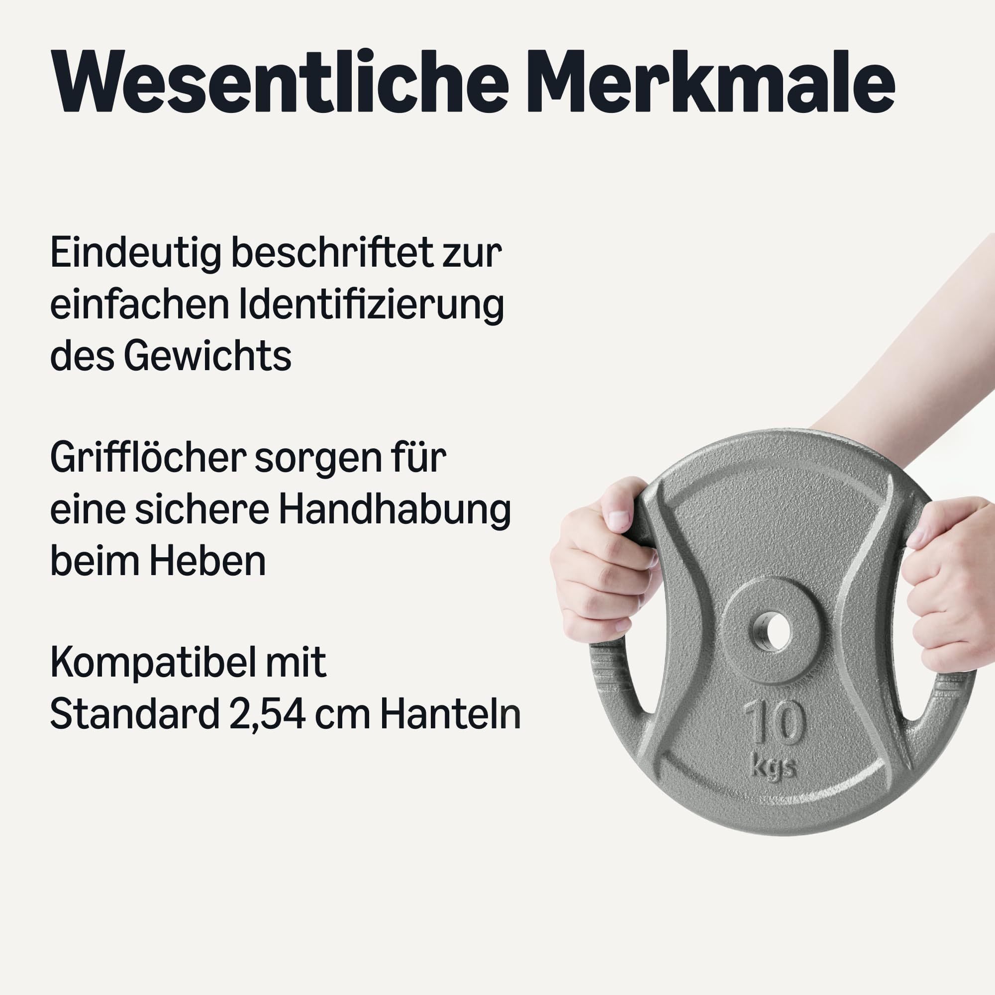 Amazon Basics 2.5cm Grip Gußeisen Weight Plates