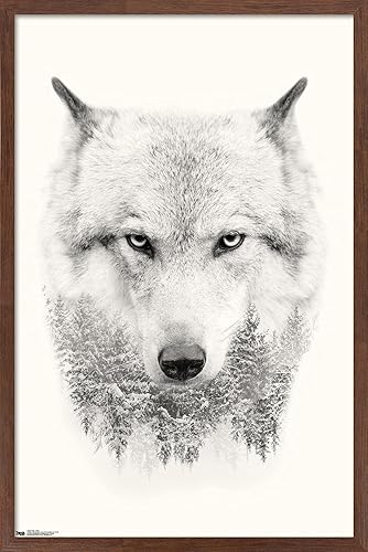 Vista 30 de Trends International Wolf - Trees Wall Poster, 22.375" x 34", Black Framed Version
