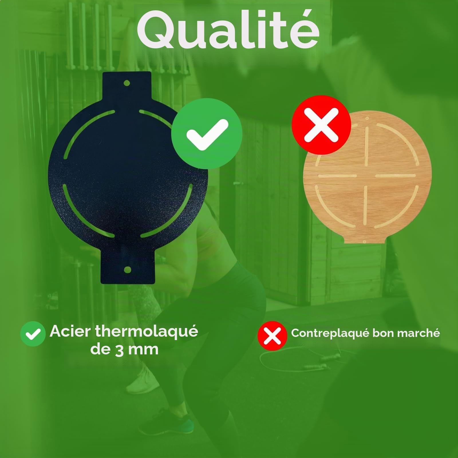 HowseHold Cible murale en acier pour ballon médical, cible en métal revêtu par pulvérisation de 3 mm avec boulons d'ancrage, objectif d'entraînement de fitness pour la force, l'endurance et le fitness