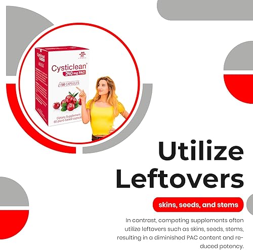 Miniatura 5 de Cysticlean Suplemento de arándano PAC de 240 mg para la salud del tracto urinario (60 unidades)