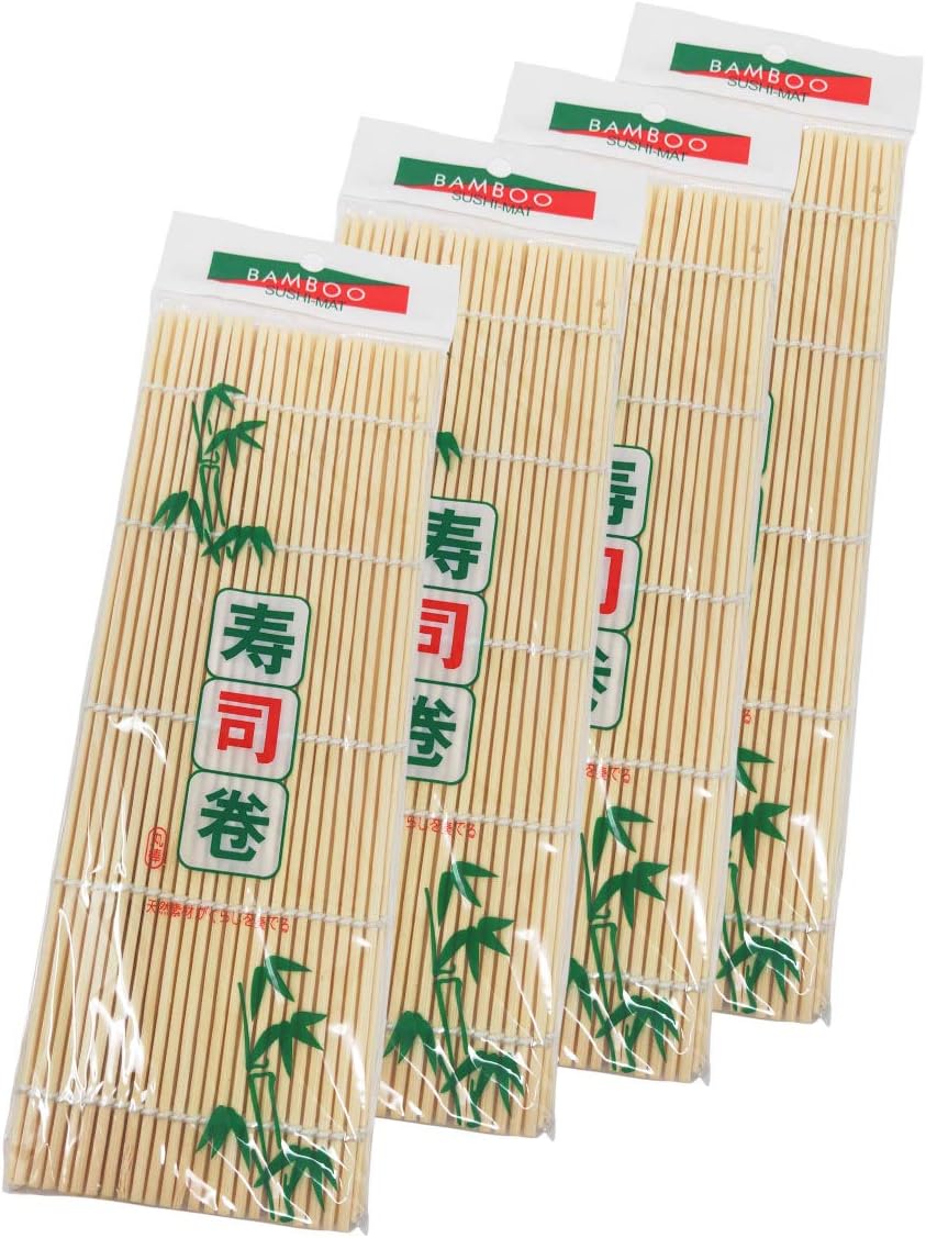 Bamboo Sushi Rolling Mat, 9.5x9.5 Inch, 4 Pcs Set