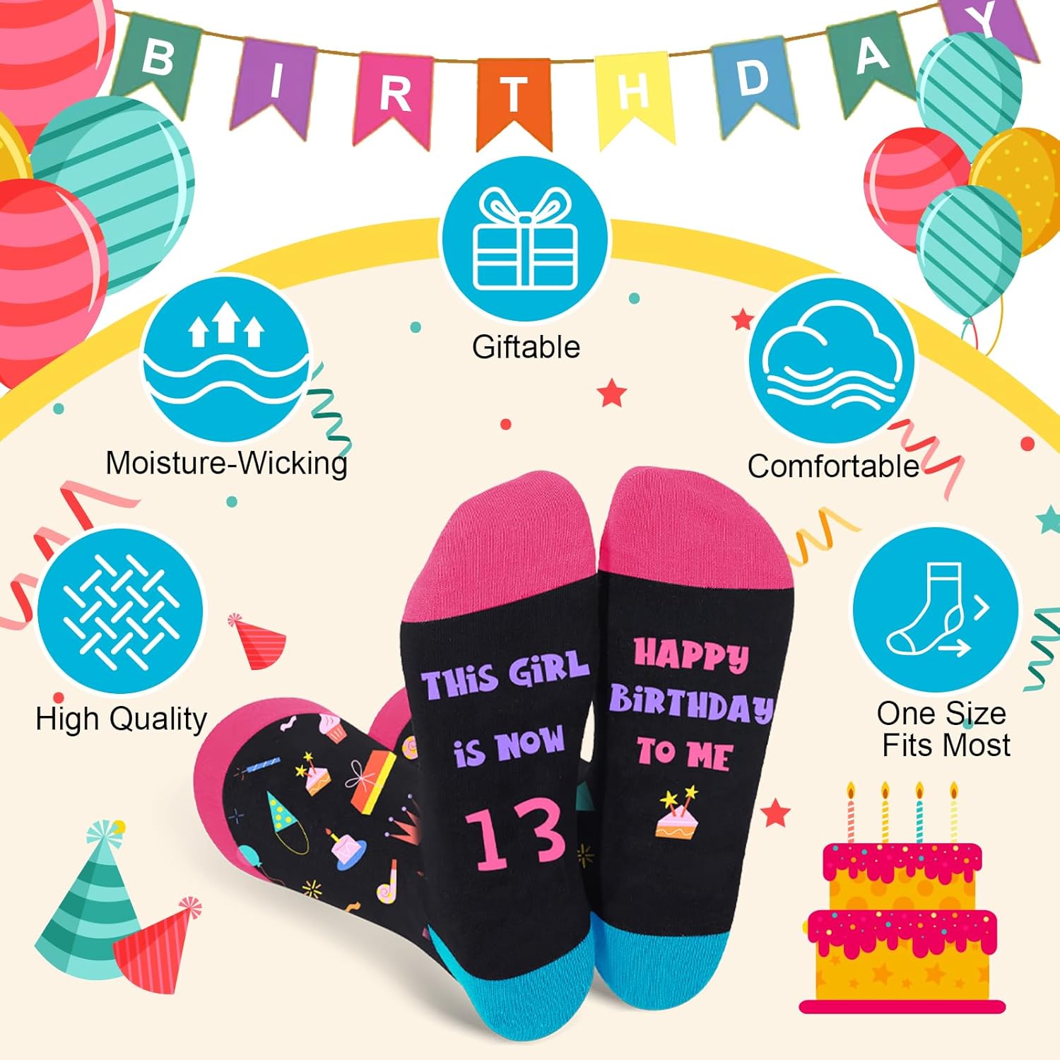 Birthday Gifts for Girls,10 11 12 13 Year Old Girl Gifts,Birthday Gift Socks for 10-13 Year Old Girl - Image 7