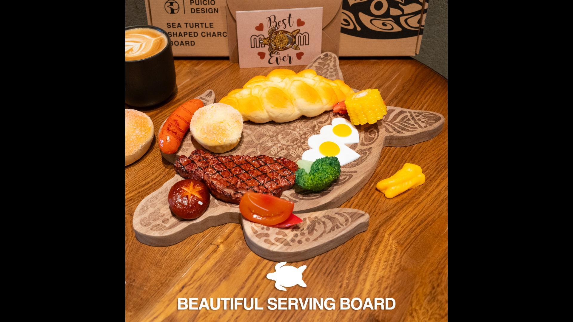 Wood Charcuterie Boards, Turtle Cheese Tray, Elegant Wooden