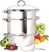 Cook N Home 11-Quart Stainless Steel Steam Juicer Extractor for Canning Fruits, Veggies - Multi-Purpose Steamer with Hose