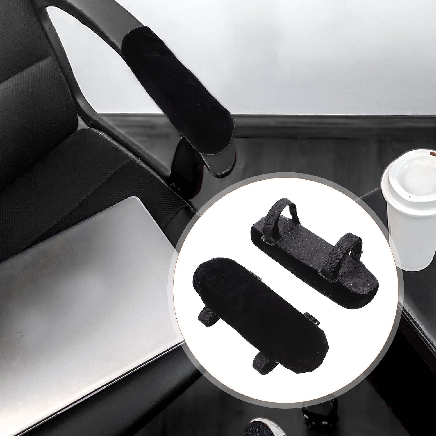 2pcs Office Chair Armrest Pad with Anti Slip Sponge Support