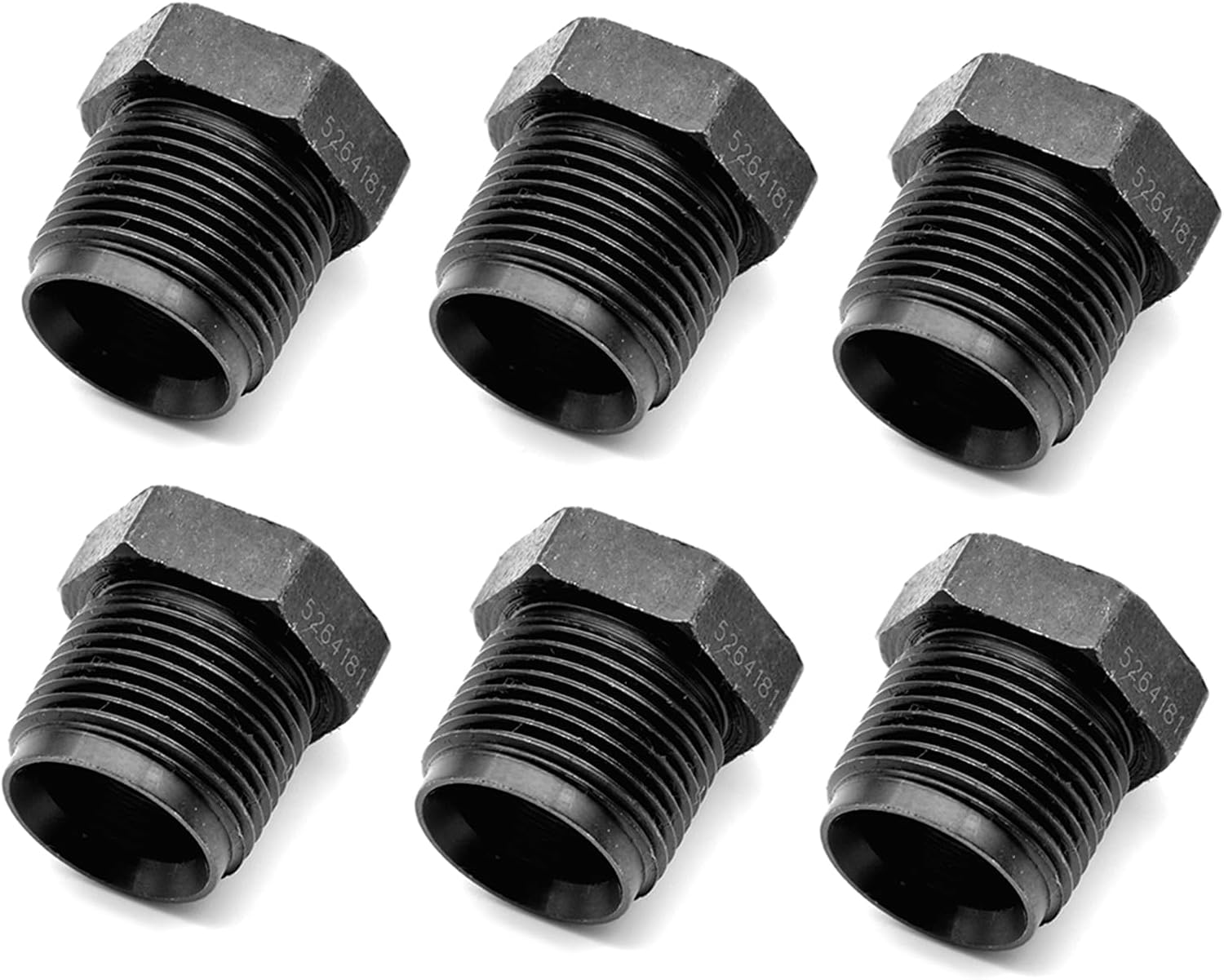 6Pcs Injector Retainer Fuel Cup Bolts 5264181 Fit For Dodge Cummins 3.9 4.5 5.9 6.7 2003-2019 Crossover Tube Nut For Ram 2500 3500 2003-2019,4000 2005-2010 2019,4500 2008-2018,5500 2008-2018