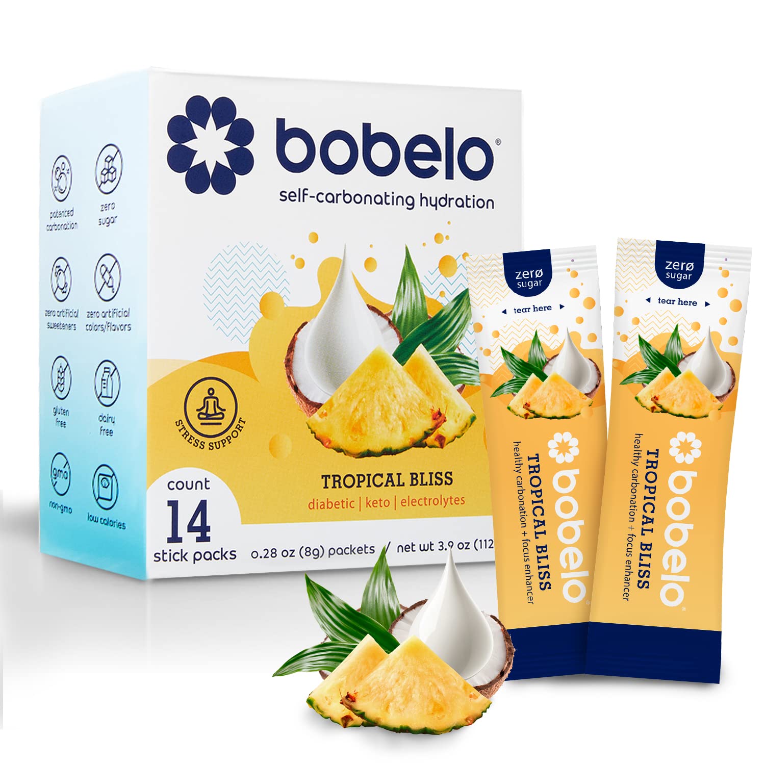 Buy Bobelo Self Carbonating Hydration Packets Low Calorie Drink Mix