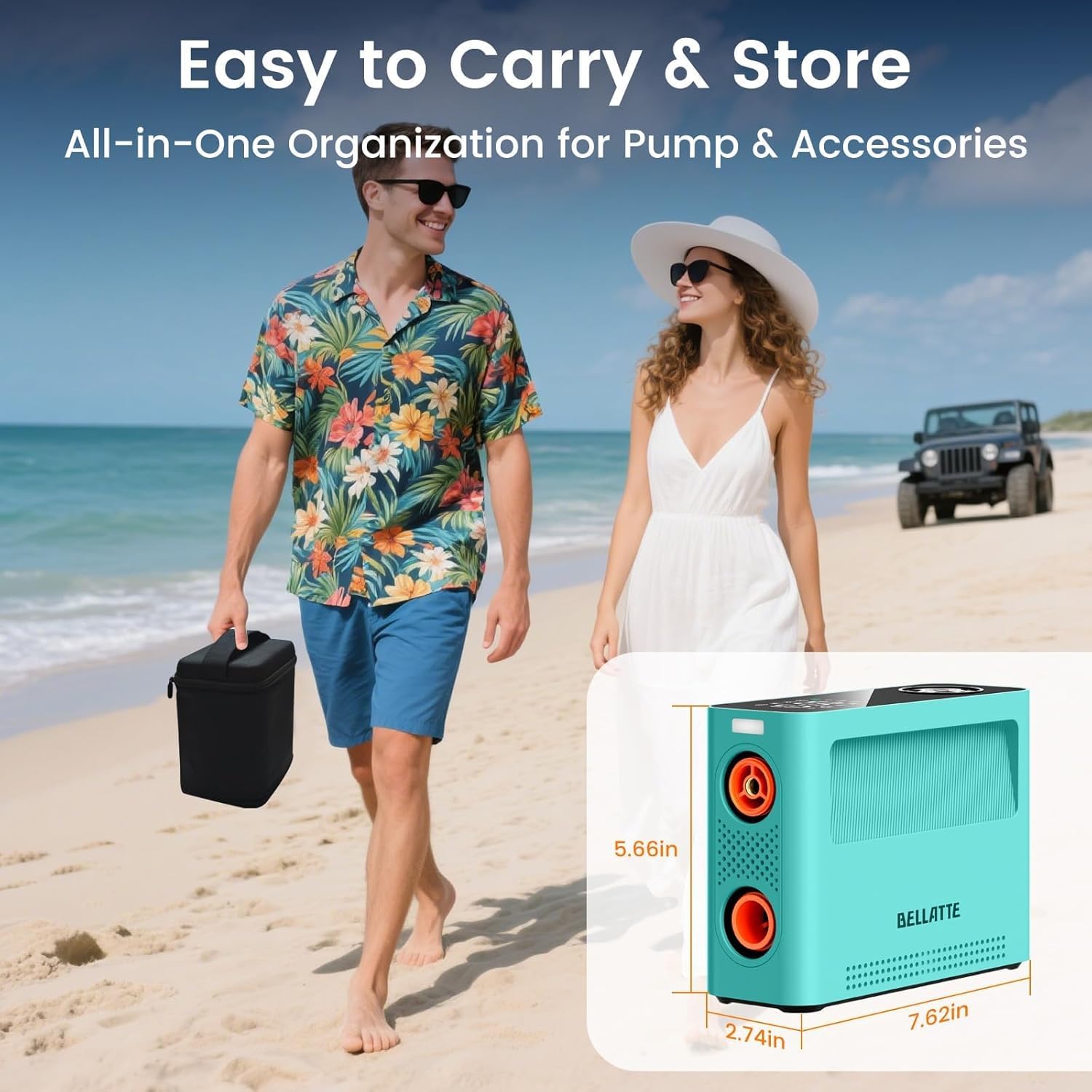 Pompe électrique pour Paddle, 150PSI Rechargeable, gonflage/dégonflage, Recharge USB et sur Allume-Cigare, arrêt Automatique Gonfleur électrique pour Kite, tentes, Bateaux,Voiture,Vélo