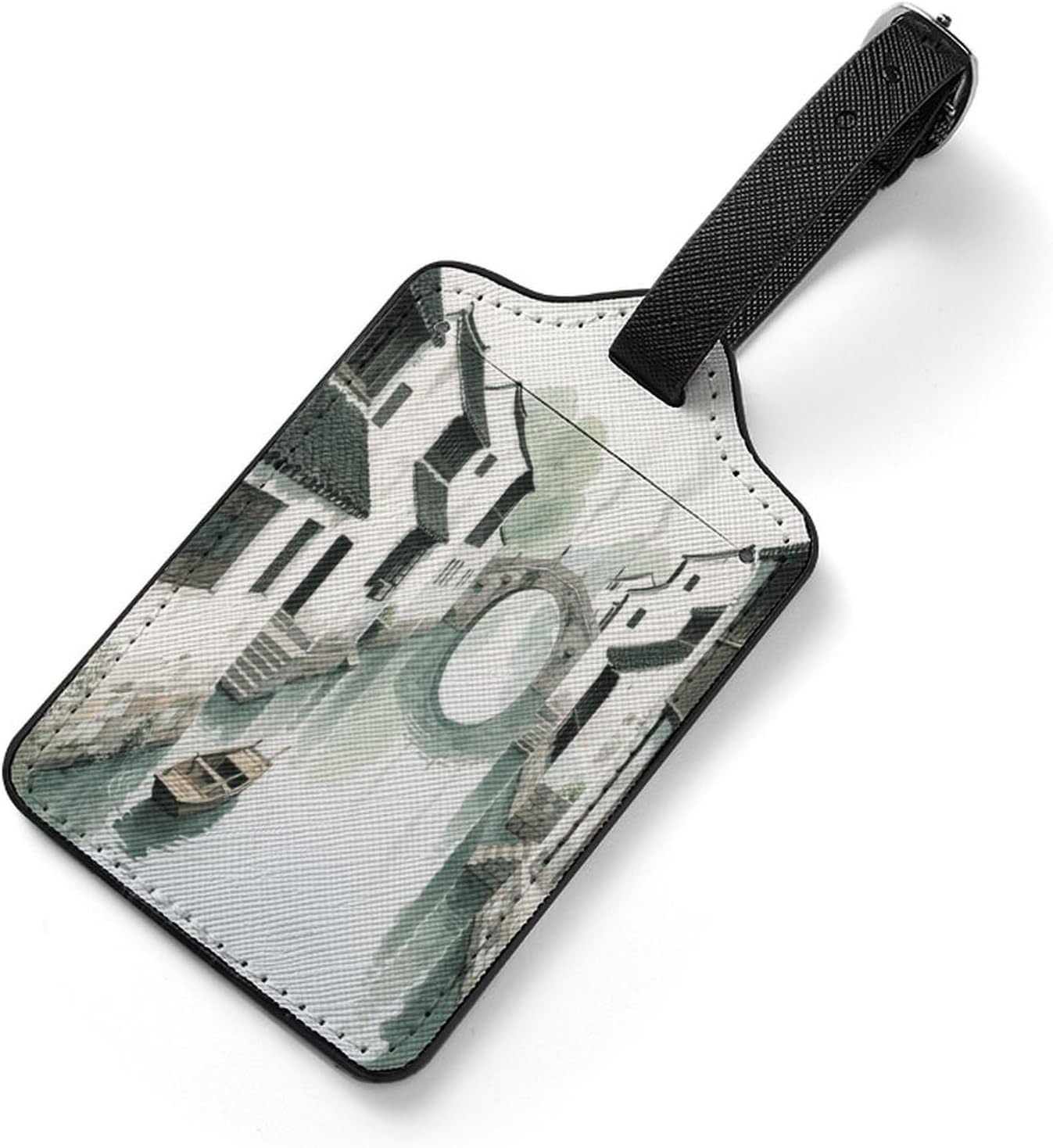 Water Town PU Leather Luggage Tag for Suitcases