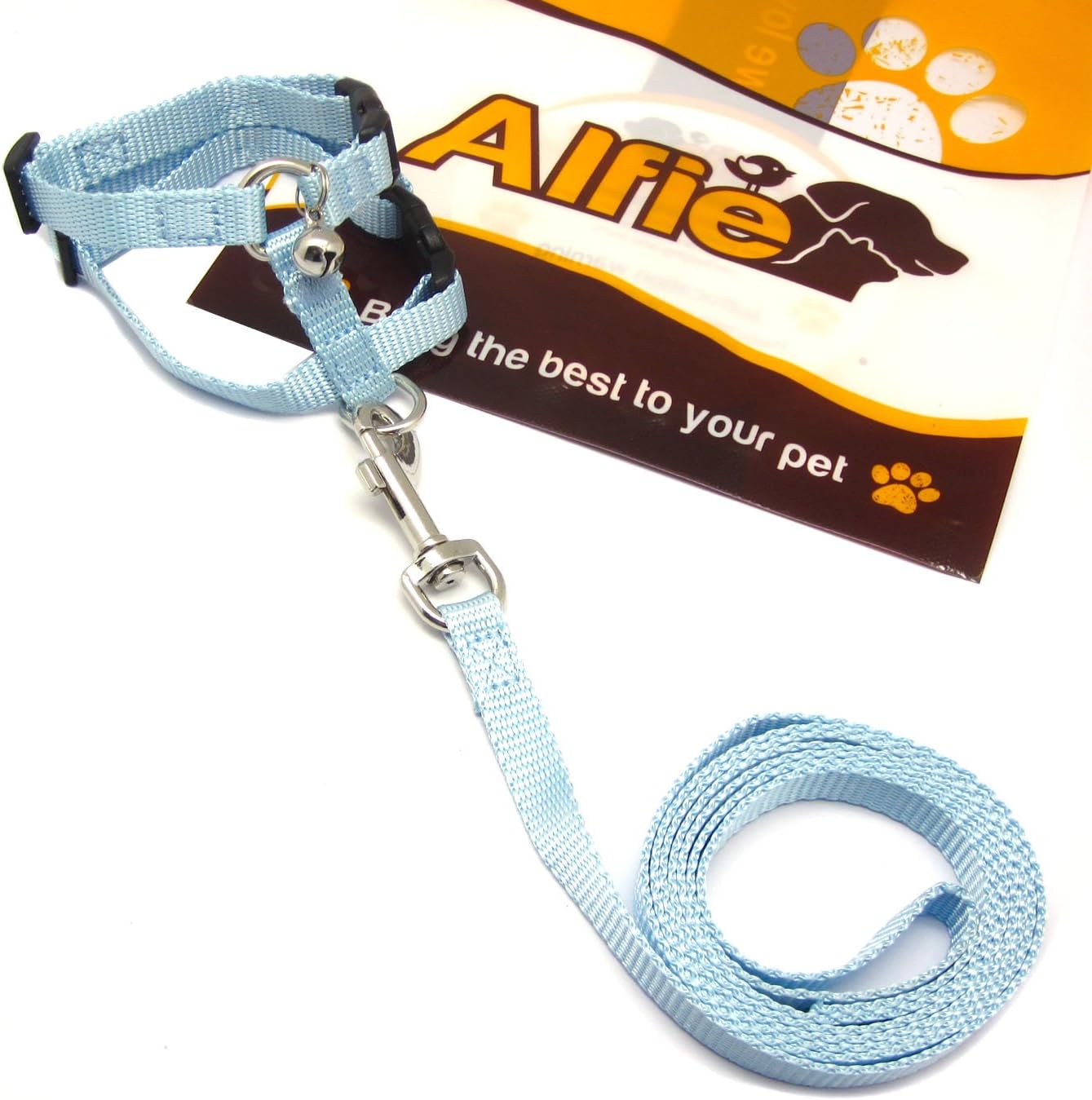 Alfie Pet - Kobi Harness and Leash Set for Small Animals Like Guinea Pigs and Rabbits - Color: Blue Black
