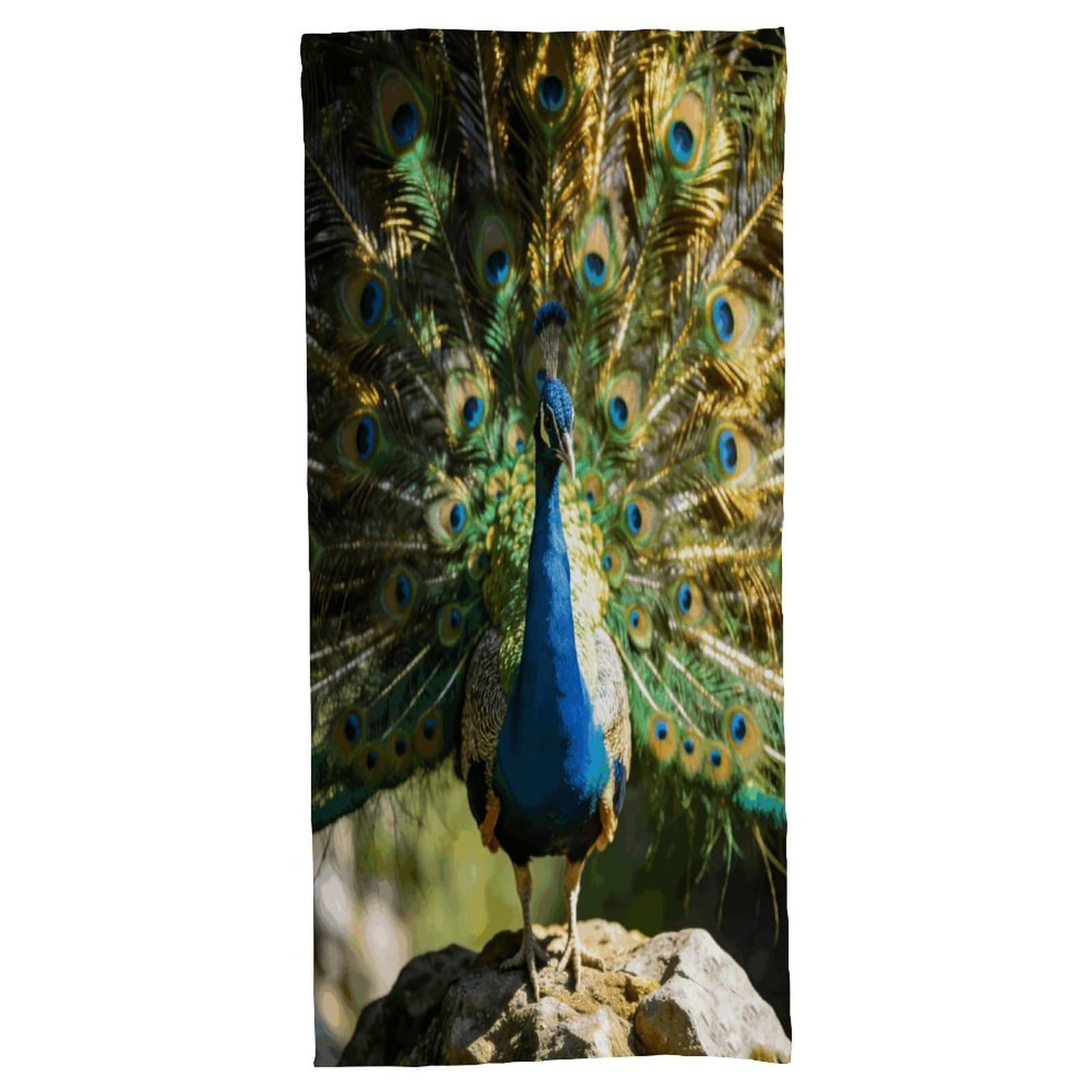 Fodpand Style Beautiful Peacock With Colorful Feathers Bath Towel, Highly Absorbent & Quick Drying Beach Towel, Compact & Lightweight Pool Towel For Bathroom, Beach, Pool, Gym, Spa, And Hotel Use