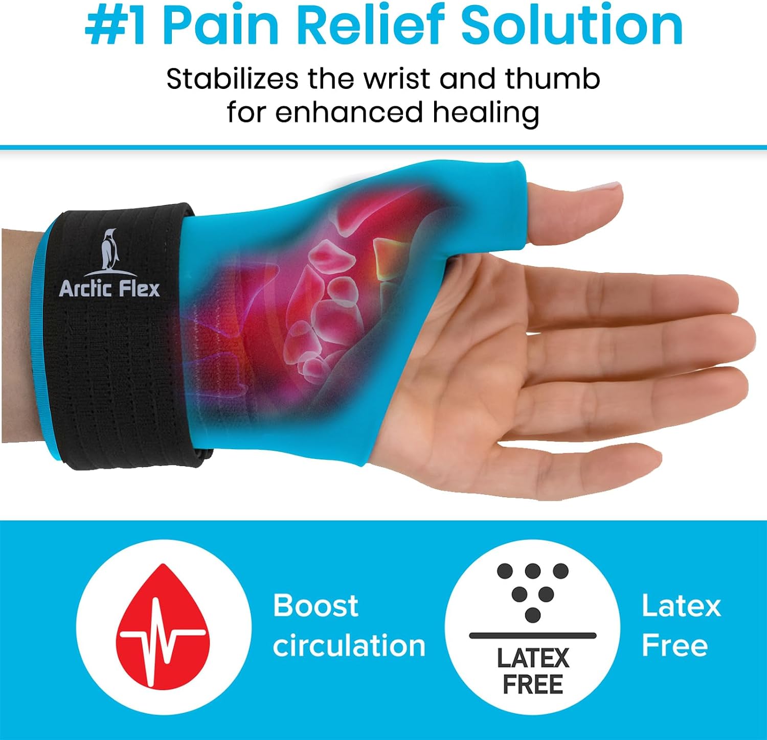 Arctic Flex Wrist & Thumb Ice Pack Wrap - Extra Strength Hot & Cold Therapy image 5