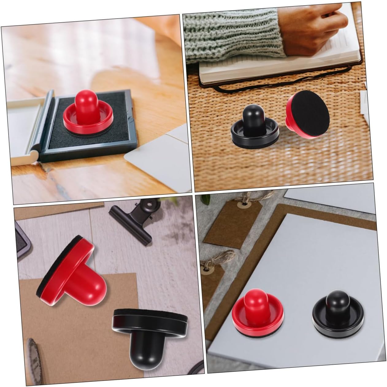 SHINEOFI 2 Sets Scrapbook Stamp Block Pressing Tool for Cardmaking Ergonomic Stamping Tool for DIY Crafts Comfortable Grip Multi Purpose Design Includes Stamp Blocks
