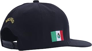 Mexico Eagle Embroidery Snapback Hat Adjustable Mexico Flag Baseball Cap Black