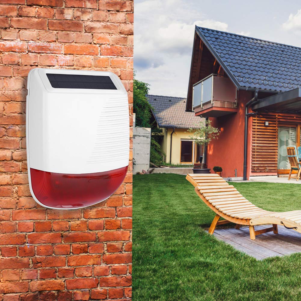 Allarme di sicurezza Sirena a energia solare, 433 MHz Allarme sirena senza fili Allarme solare impermeabile esterno per sistema di allarme GSM