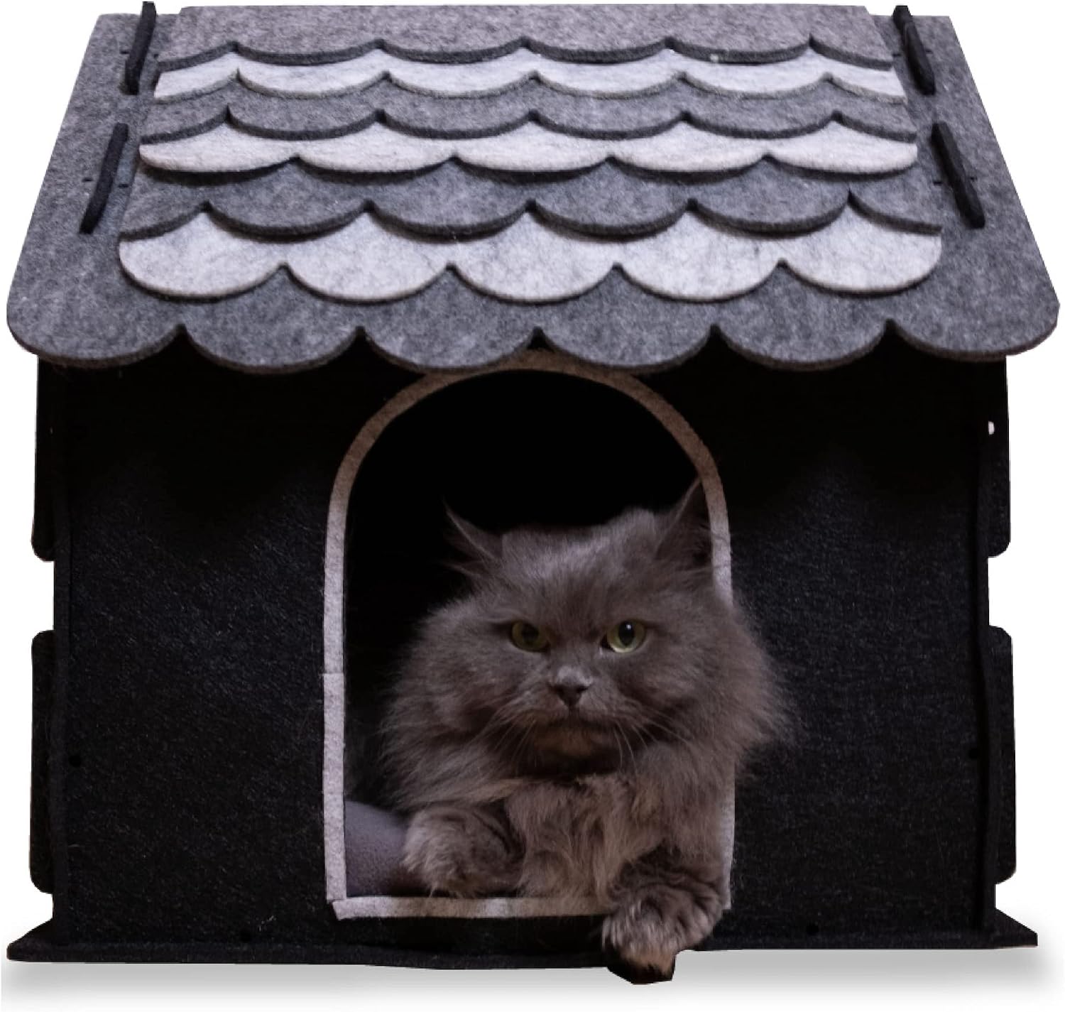 UfeltA Durable Foldable Pet House - Faux Wool Felt Elegant Design Stable & Strong Cat Cave Bed - Indoor Cat House Bed - Multipurpose…