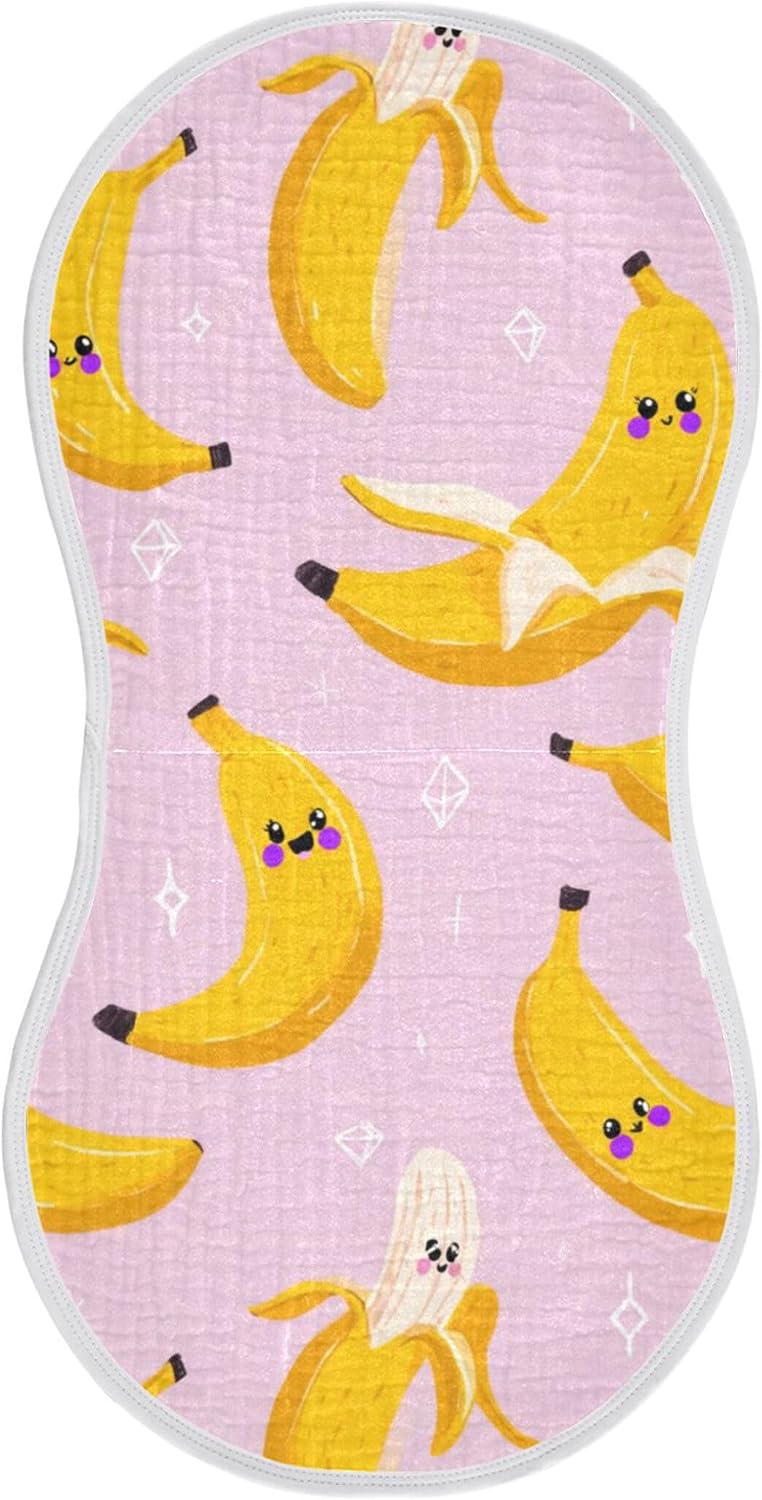 Funny Banana Fruit(1) Burp Cloths Baby Boys Girls Absorbent Soft Cotton Burping Cloths Rags 4 Pack