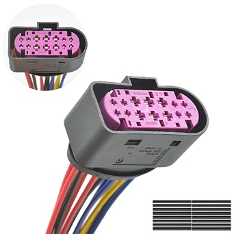 14 Pin Car Xenon HID Pigtail Plug Headlight Lamp Plug Socket Housing Automotive Waterproof Connector for Audi A4 S4 A5 S5 A6 Q3 Q5 TT VW Beetle Golf Jetta Passat Seat Skoda 1J0973737