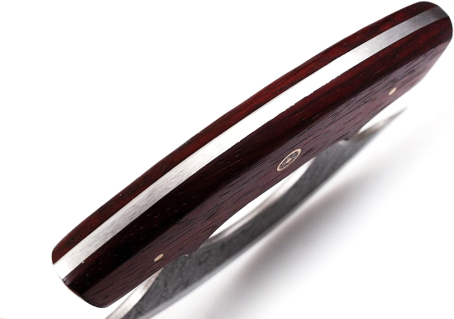 Bushcraft Custom Handmade Damascus Steel Ulu Knife - Best Alaskan Damascus Ulu Knife With Sheath - Multi-Purpose Damascus Knives For Skinning, Hunting, Chopping, (Red Padauk) - Image 3