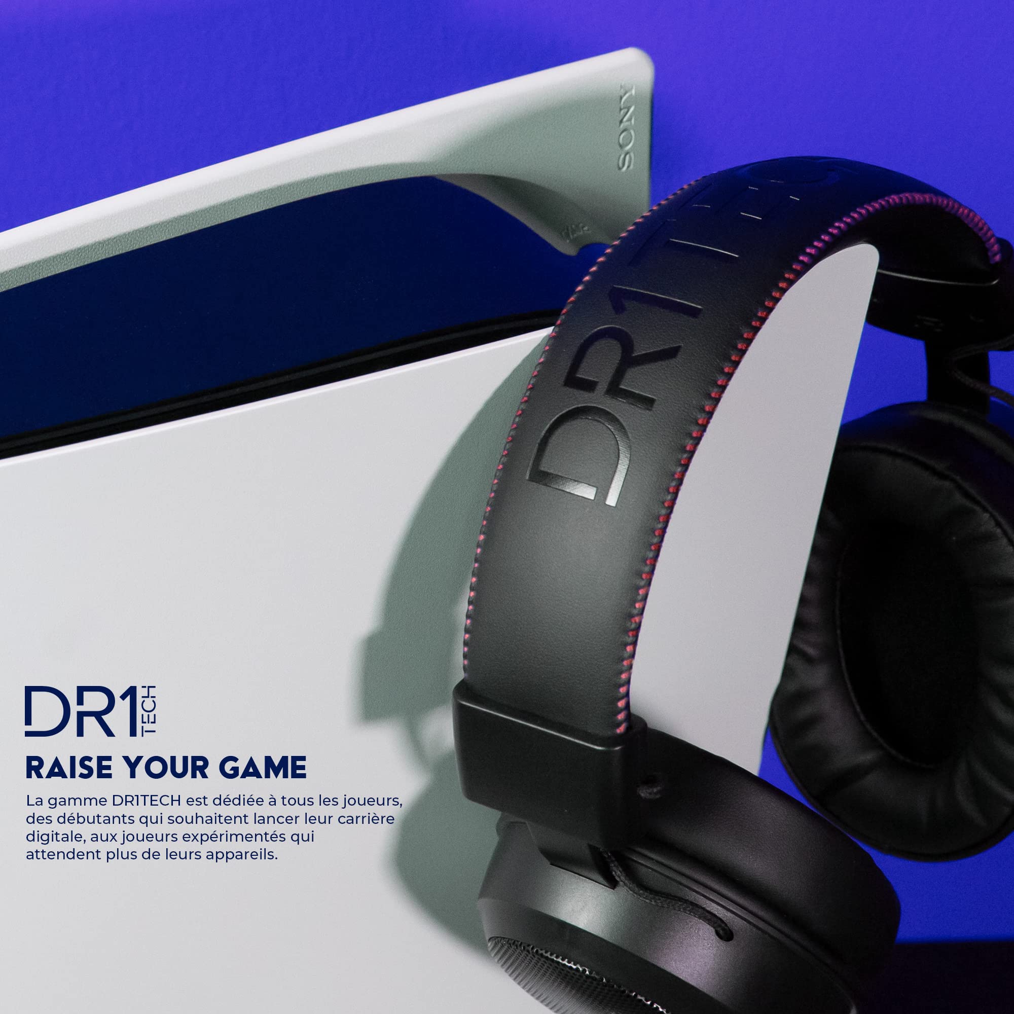 DR1TECH Blackjack Casque Gamer Avec Câble Et Micro Pour Console PS5 [3D AUDIO], PS4, XBOX One X/S, Nintendo Switch et Smartphone - Over Ear Headphones Driver40mm [IMMERSION TOTALE] [Amazon Exclusive]